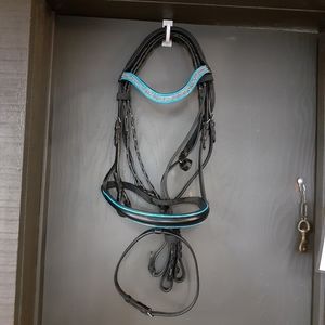 Black Dressage Bridle w/Fancy browband